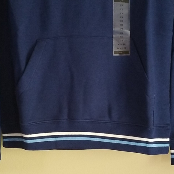 Nike Blue & White Logo Pullover Fleece Hoodie XS - Picture 5 of 9
